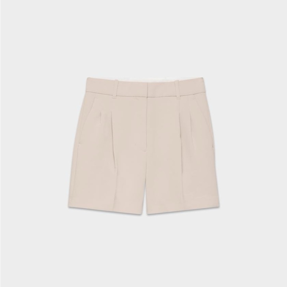 Wilfred Cream Tailored Pleat Front Shorts
